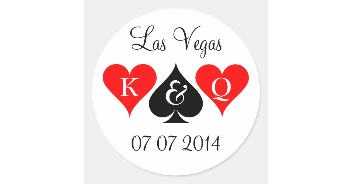 Las Vegas wedding stickers with monogram and date Zazzle