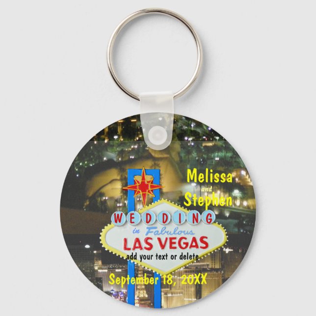 Las Vegas Wedding Strip View Keychain (Front)