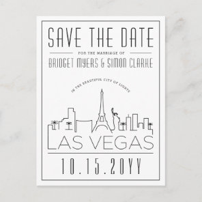 Las Vegas Wedding | Stylized Skyline Save the Date Postcard