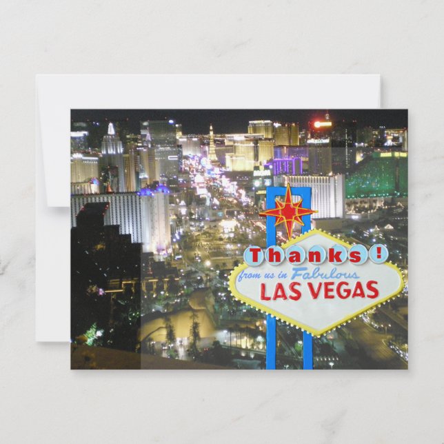 Las Vegas Wedding Thank You from bride and groom Announcement (Front)