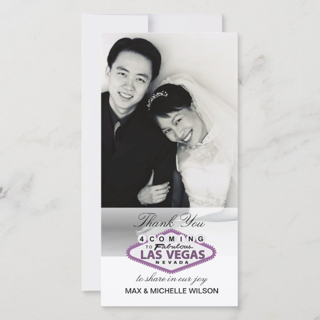 Las Vegas Wedding Thank You Photo Card (Front)