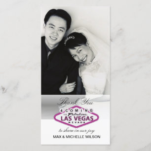Las Vegas Wedding Thank You Photo Card (Pink)