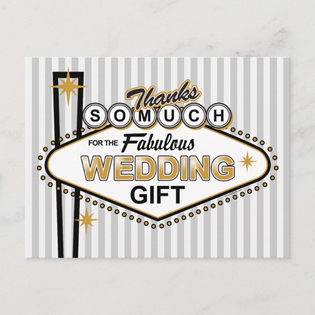 Las Vegas Wedding Thank You Postcard (Front)