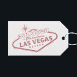 Las Vegas Wedding Thank You Rose Gold Pink Favor Gift Tags<br><div class="desc">Rose gold pink Las Vegas Welcome Sign on an elegant favor tag perfect for hotel guest welcome kits and shower gifts. Click CUSTOMIZE FURTHER to change the background and text color,  fonts and design.</div>