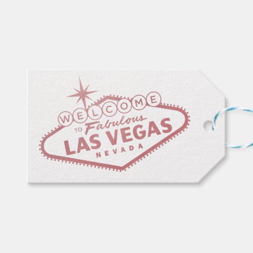 Las Vegas Wedding Thank You Rose Gold Pink Favor Gift Tags