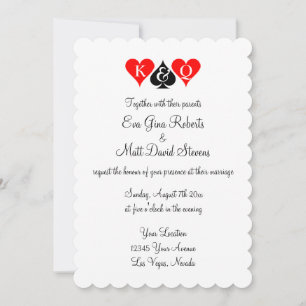 Las Vegas wedding theme invitations Custom invites
