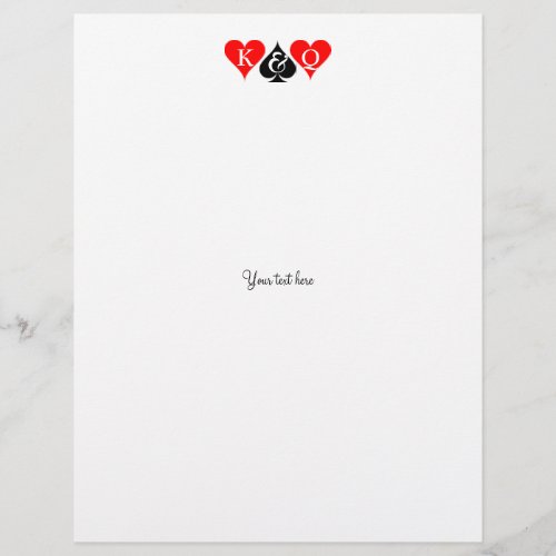 Las Vegas wedding theme letterhead stationery