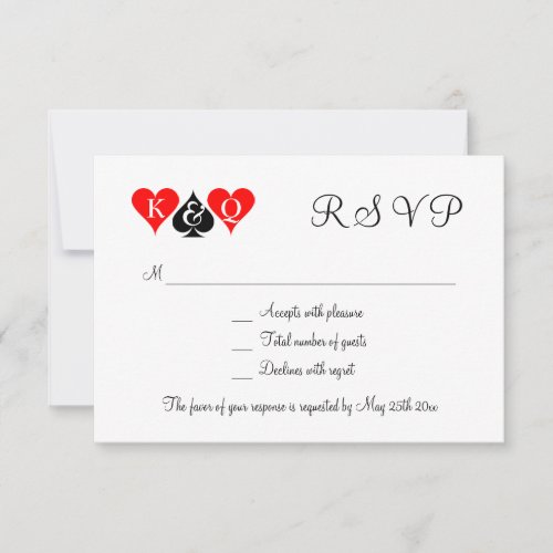 Las Vegas wedding theme RSVP wedding cards