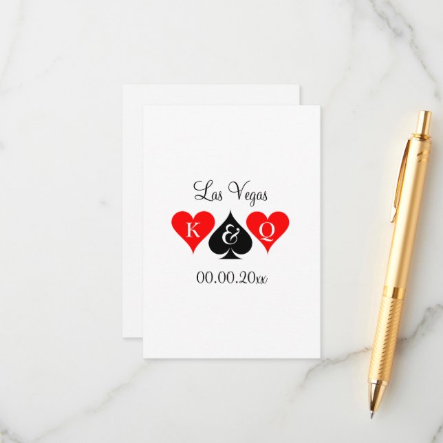 Las Vegas wedding theme vertical enclosure card (Front/Back In Situ)