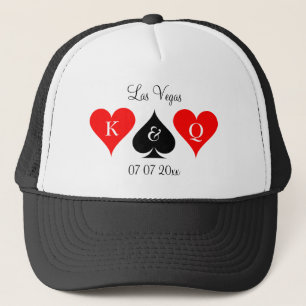 Las Vegas wedding trucker hats for bride and groom
