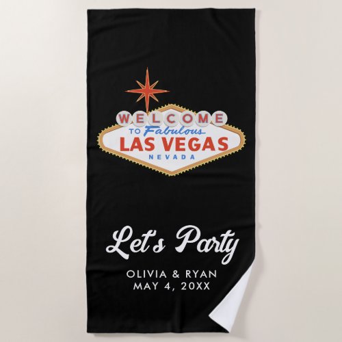 Las Vegas Wedding Welcome Bag Gift Favor Pool Beach Towel