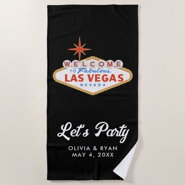 Las Vegas Wedding Welcome Bag Gift Favor Pool Beach Towel (Front)