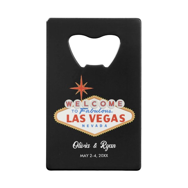 Las Vegas Wedding Welcome Gift Credit Card Bottle Opener (Front)