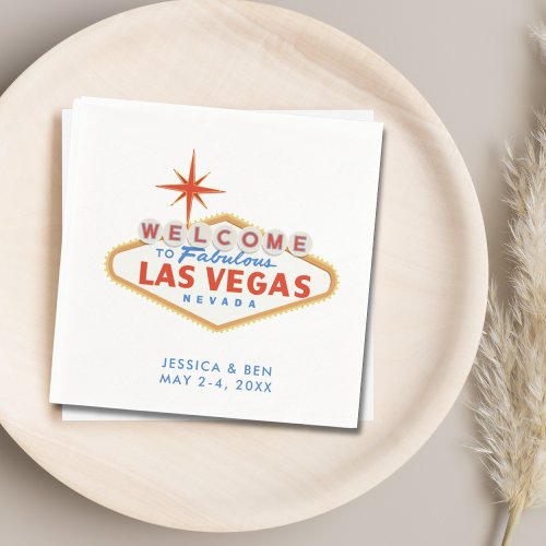 Las Vegas Wedding Welcome Party Cocktail Napkins