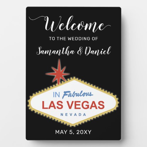Las Vegas Wedding Welcome Sign Plaque