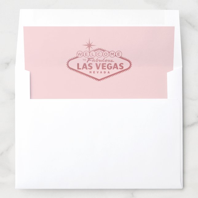 Las Vegas Welcome in Rose Gold Pink Envelope Liner (In Envelope)