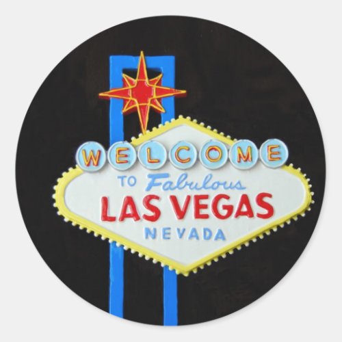 Las Vegas Welcome Sign Classic Round Sticker