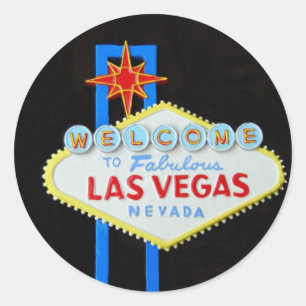 Las Vegas Welcome Sign Classic Round Sticker