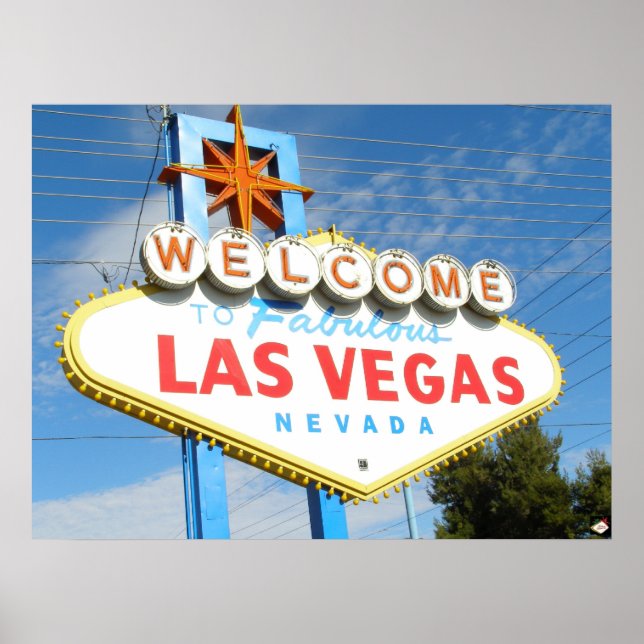 Las Vegas Welcome Sign Closeup Poster Print (Front)