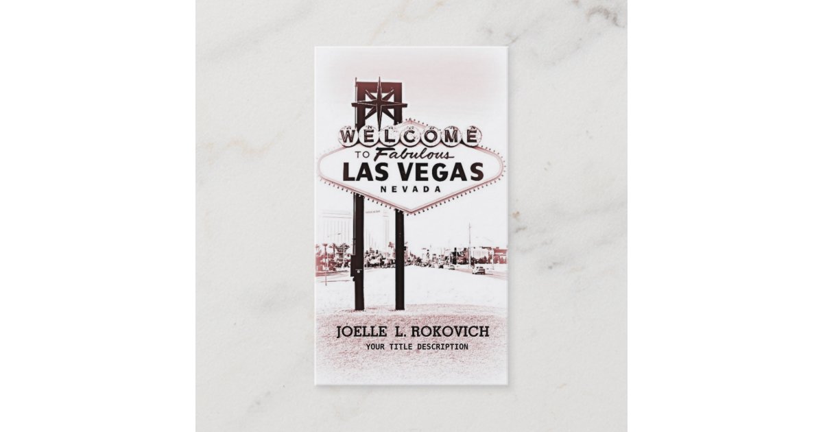 Las Vegas Welcome Sign Generic Business Card Zazzle Com