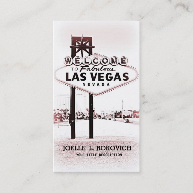 Las Vegas Welcome Sign Generic Business Card (Front)