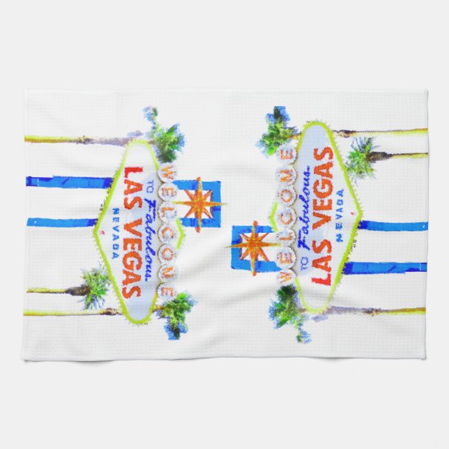 Las Vegas Welcome Sign Kitchen Towel (Horizontal)