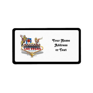 Las Vegas Welcome Sign Label