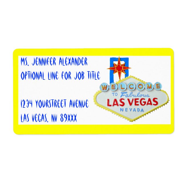 Las Vegas Welcome Sign Label (Front)