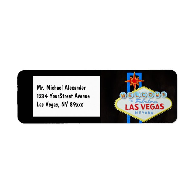 Las Vegas Welcome Sign Label (Front)