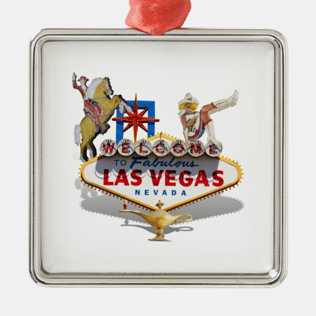 Las Vegas Welcome Sign Metal Ornament (Front)
