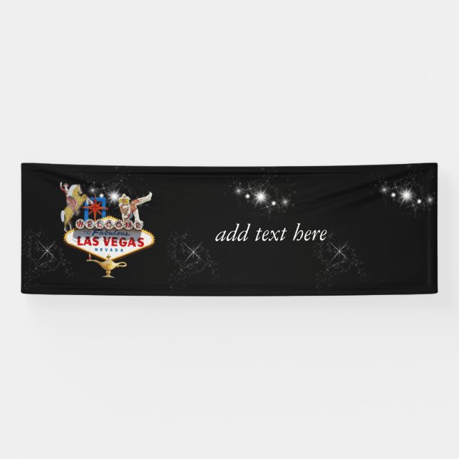 Las Vegas Welcome Sign On Starry Background (Horizontal)