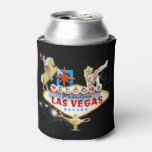 Las Vegas Welcome Sign On Starry Background Can Cooler at Zazzle