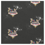 Las Vegas Welcome Sign On Starry Background Fabric