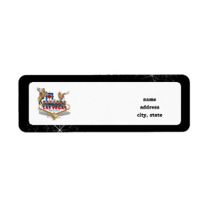 Las Vegas Welcome Sign On Starry Background Label