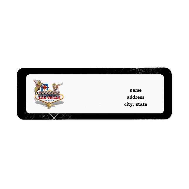 Las Vegas Welcome Sign On Starry Background Label (Front)