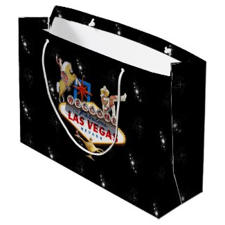 Las Vegas Welcome Sign On Starry Background Large Gift Bag
