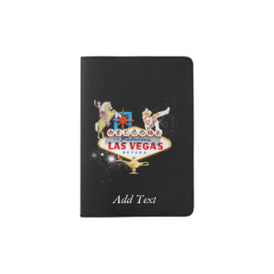 Las Vegas Welcome Sign On Starry Background Passport Holder