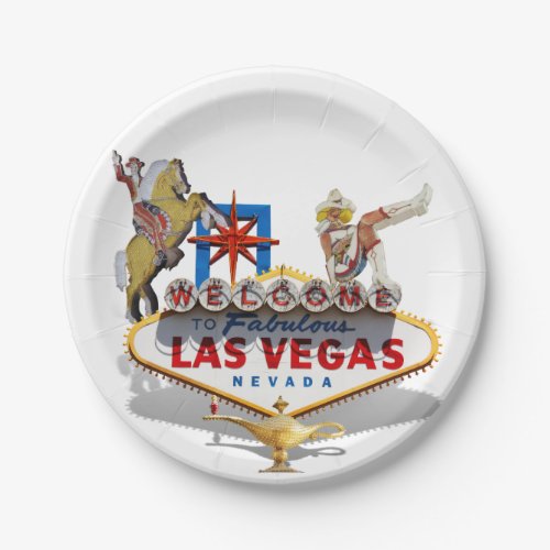 Las Vegas Welcome Sign Paper Plates