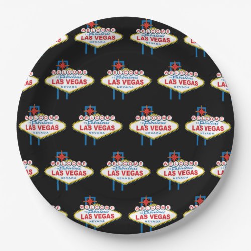 Las Vegas Welcome Sign Paper Plates