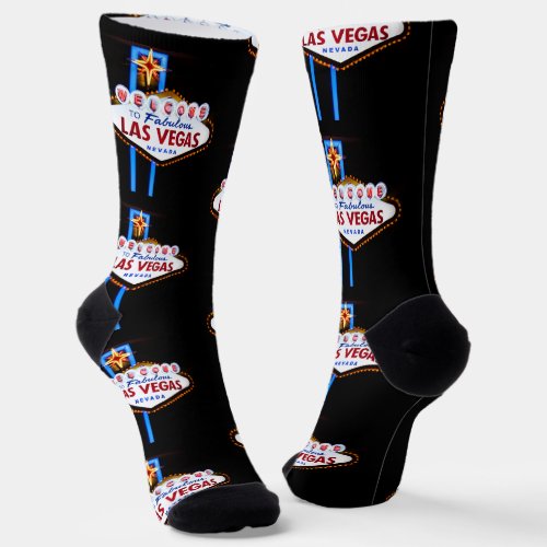 Las Vegas Welcome Sign  Socks