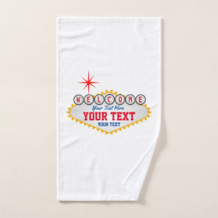 Las Vegas Welcome Sign Your Text  Hand Towel