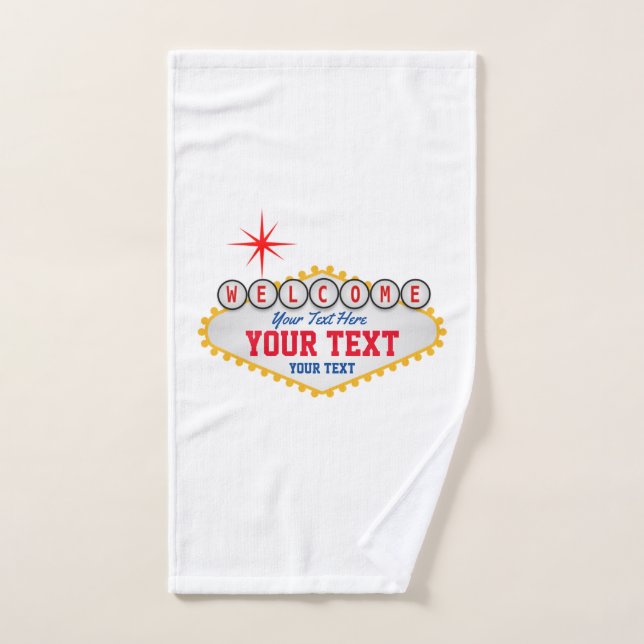 Las Vegas Welcome Sign Your Text  Hand Towel (Hand Towel)