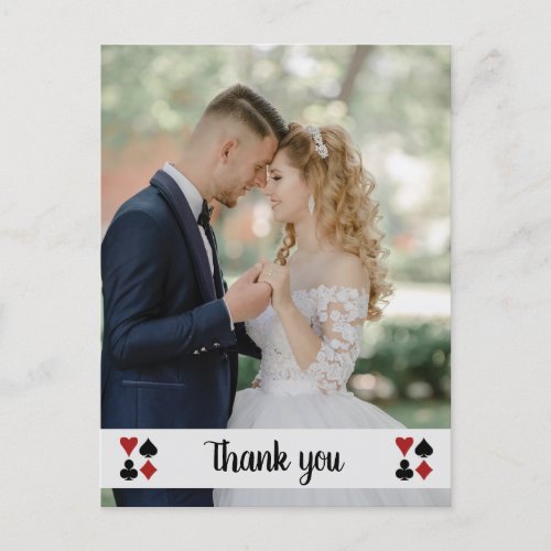 Las Vegas With Photo Wedding Thank You Postcard