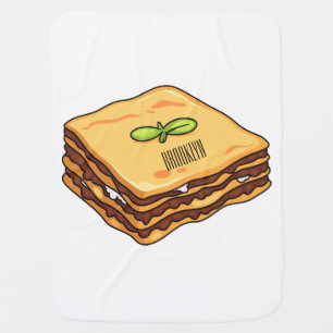 Lasagna cartoon illustration baby blanket