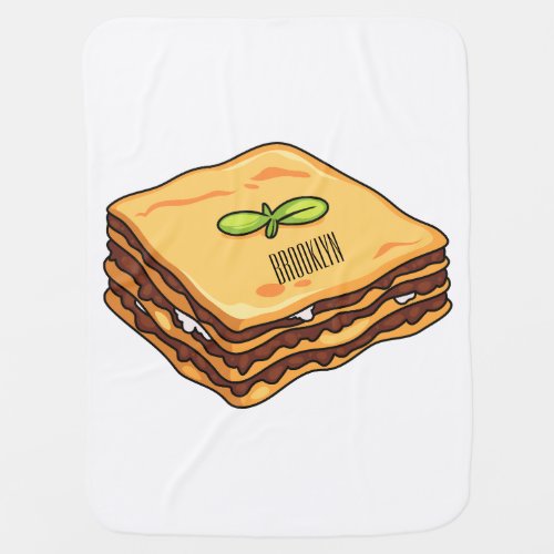 Lasagna cartoon illustration  baby blanket