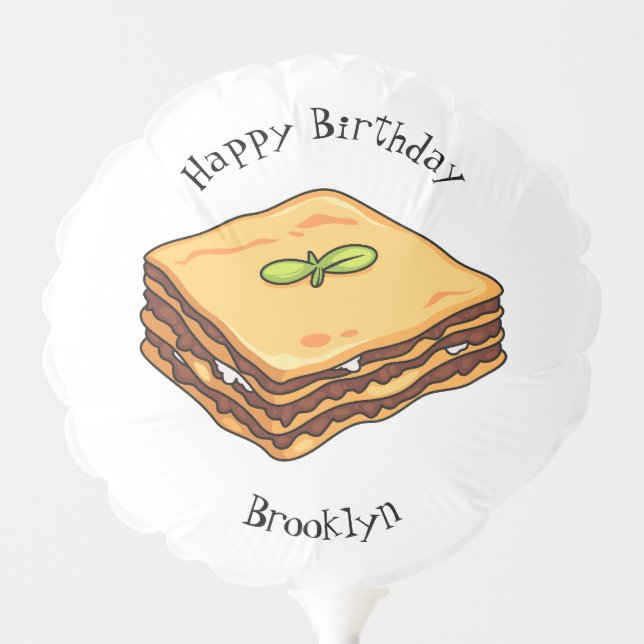 Lasagna cartoon illustration  balloon (Front)