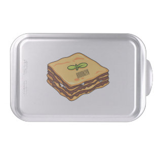 Lasagna cartoon illustration  cake pan