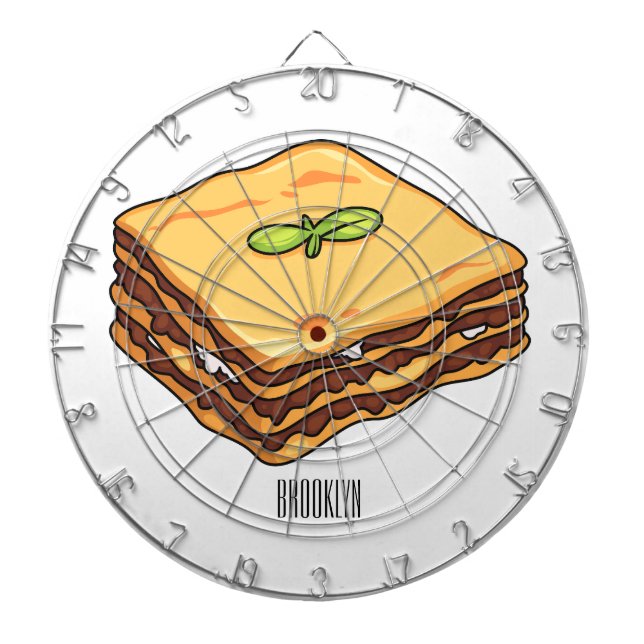 Lasagna cartoon illustration dart board (Front)