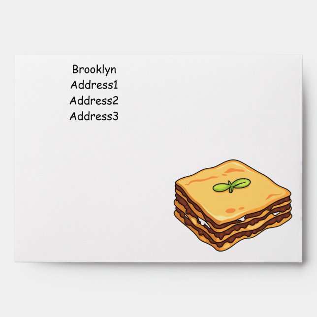 Lasagna cartoon illustration  envelope (Front)