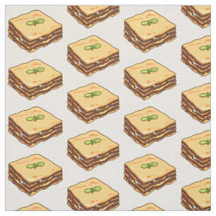 Lasagna cartoon illustration fabric